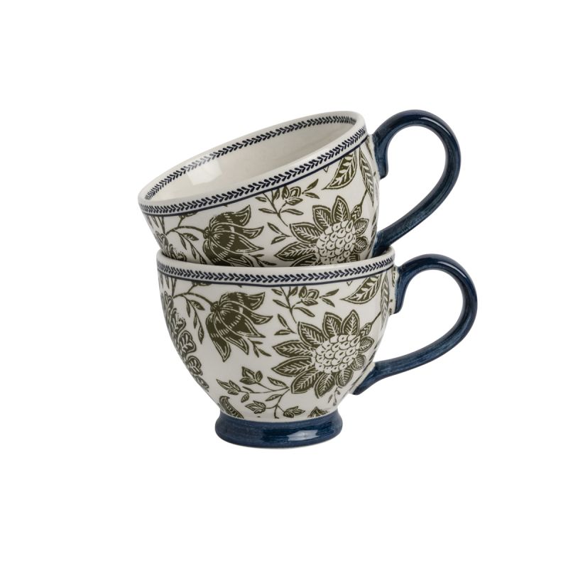 Набір з 2-х чашок HEDINGHAM Mugs 430ml (Blue/Sage) Синьо-Зелені